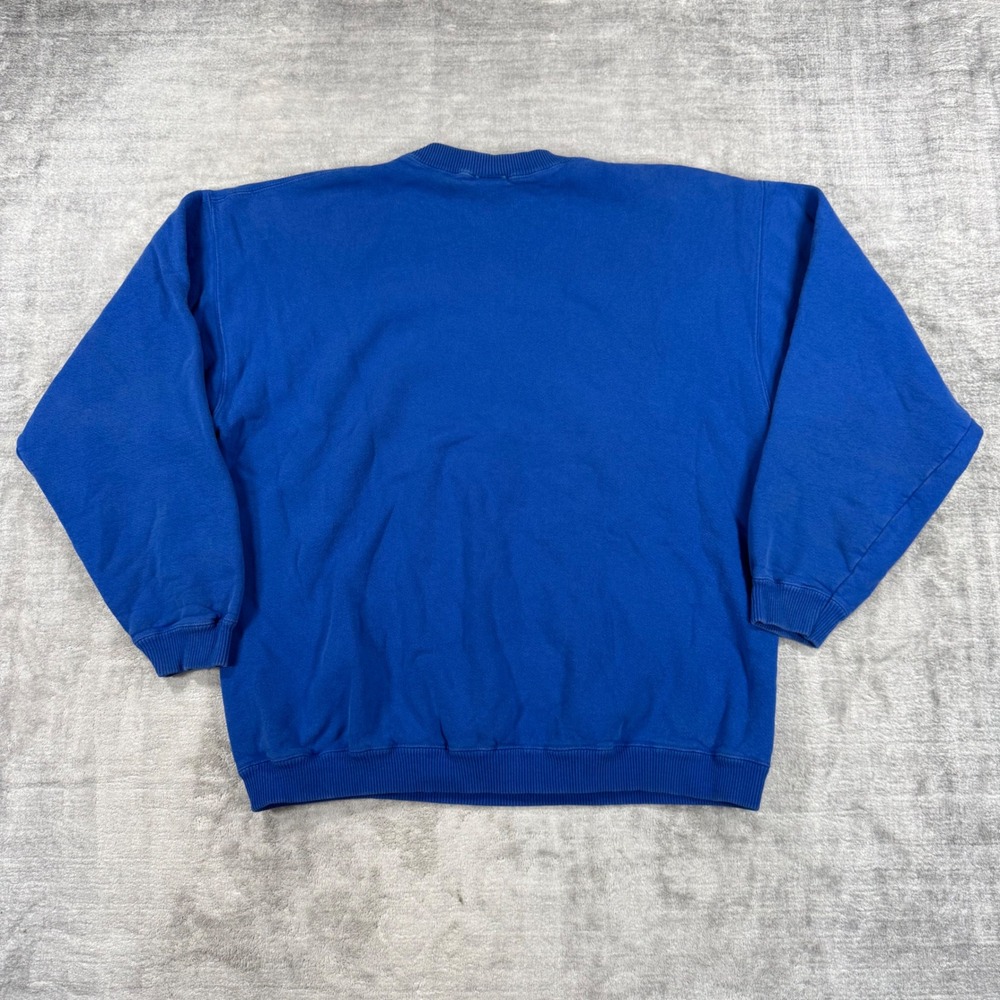 Year 2000 Sweatshirt Mens XL Blue Embroidered Globe Vintage Y2K Made In Canada - Picture 6 of 10